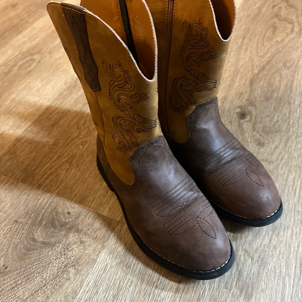 Kids Western Cowboy Boots - Brown and Tan